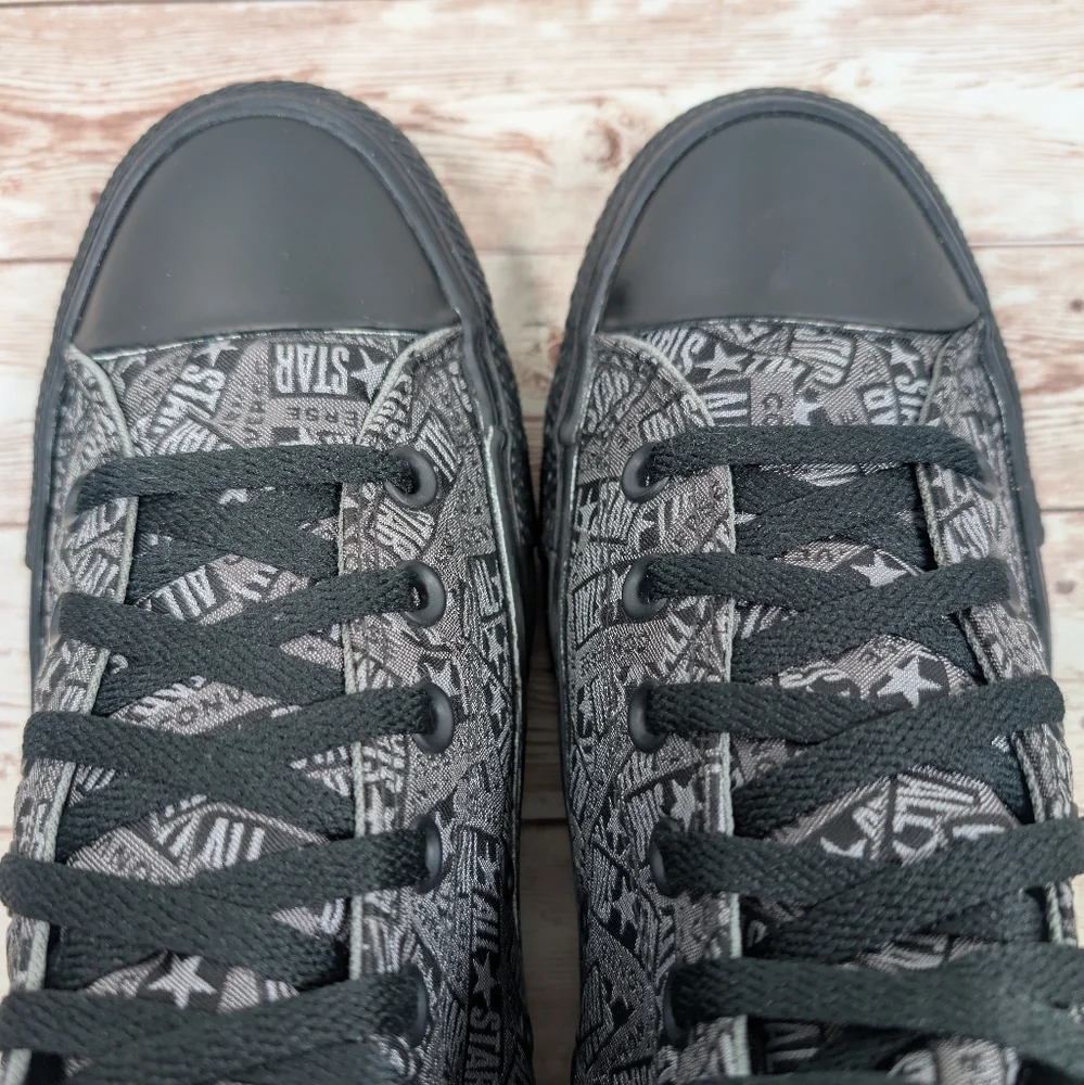 Converse Logo Play Black Mason High Top Sneakers Chuck Shoes Black Silver Men 9 - Picture 4 of 16